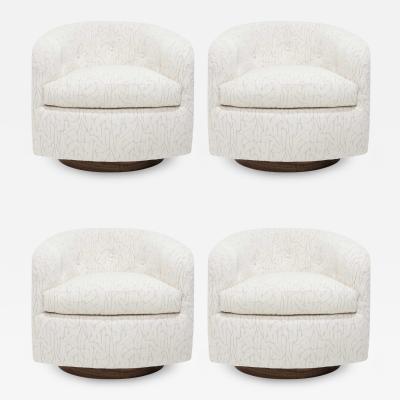 Milo Baughman Milo Baughman Tilt Swivel Lounge Chairs in Jessica Charles