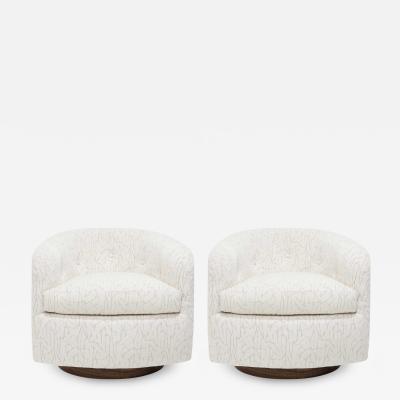 Milo Baughman Milo Baughman Tilt Swivel Lounge Chairs in Jessica Charles