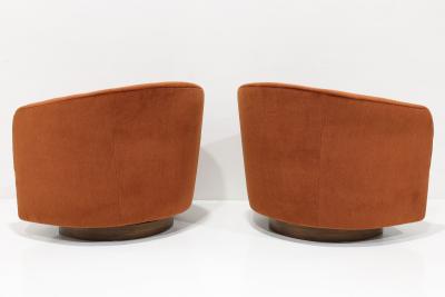 Milo Baughman Milo Baughman Tilt Swivels in Alpaca Velvet