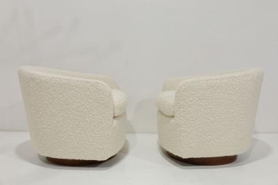 Milo Baughman Milo Baughman Tilt Swivels in Holly Hunt Teddy