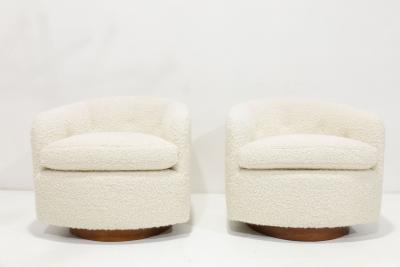 Milo Baughman Milo Baughman Tilt Swivels in Holly Hunt Teddy