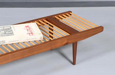 Milo Baughman Milo Baughman Two Tone Slatted Bench for Glenn of California