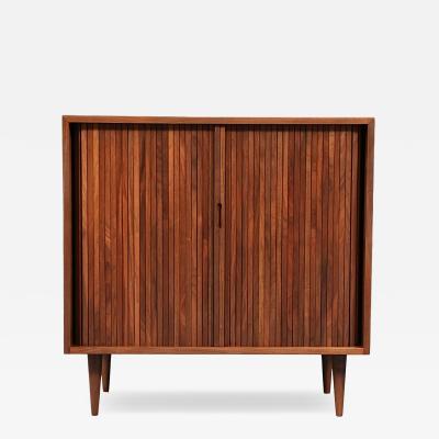 Milo Baughman Milo Baughman Walnut Tambour Cabinet for Glenn of California