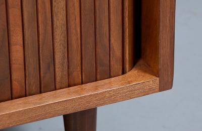 Milo Baughman Milo Baughman Walnut Tambour Door Cabinet for Glenn of CA