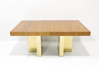Milo Baughman Milo Baughman Walnut and Brass Base Dining Table