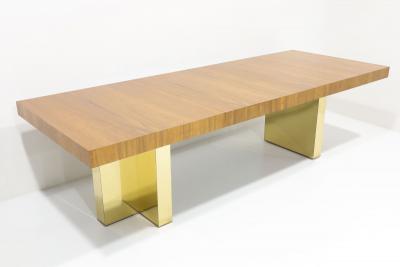 Milo Baughman Milo Baughman Walnut and Brass Base Dining Table
