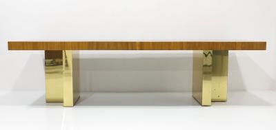 Milo Baughman Milo Baughman Walnut and Brass Base Dining Table