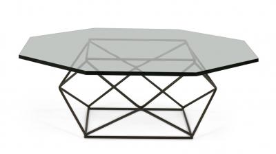 Milo Baughman Milo Baughman for Directional Bronze and Glass Geometric Cocktail Table