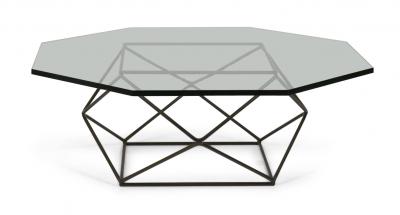 Milo Baughman Milo Baughman for Directional Bronze and Glass Geometric Cocktail Table