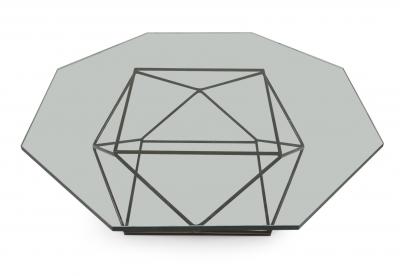 Milo Baughman Milo Baughman for Directional Bronze and Glass Geometric Cocktail Table