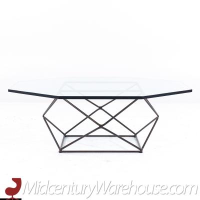 Milo Baughman Milo Baughman for Directional Geometric Bronze and Glass Coffee Table