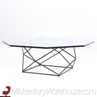 Milo Baughman Milo Baughman for Directional Geometric Bronze and Glass Coffee Table