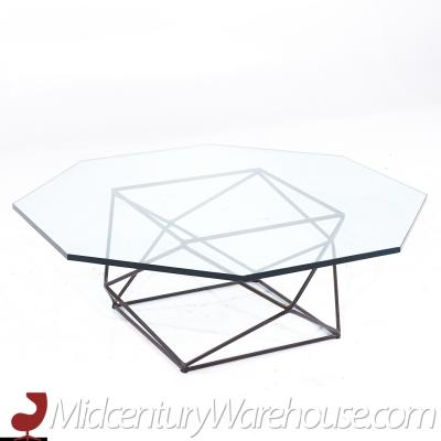 Milo Baughman Milo Baughman for Directional Geometric Bronze and Glass Coffee Table