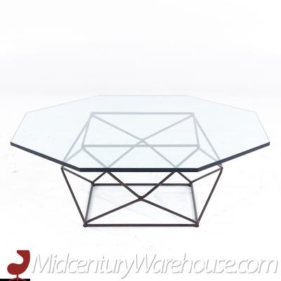 Milo Baughman Milo Baughman for Directional Geometric Bronze and Glass Coffee Table
