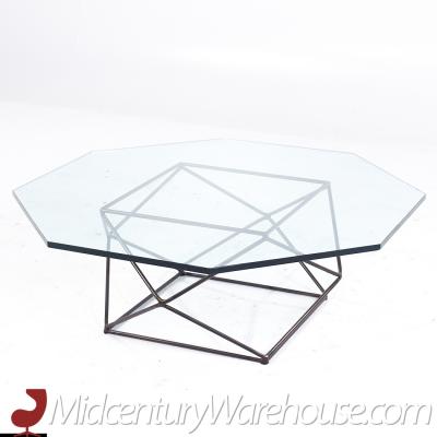 Milo Baughman Milo Baughman for Directional Geometric Bronze and Glass Coffee Table