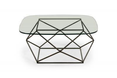 Milo Baughman Milo Baughman for Directional Mid Century Bronze and Glass Geometric Cocktail 