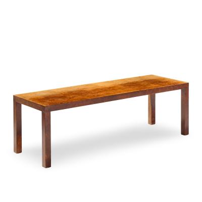 Milo Baughman Milo Baughman for Directional Mid Century Burlwood Parsons Coffee Table