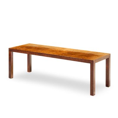Milo Baughman Milo Baughman for Directional Mid Century Burlwood Parsons Coffee Table