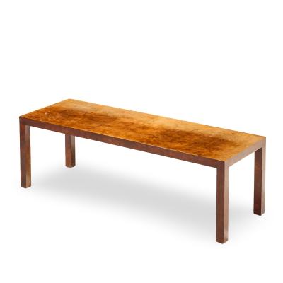 Milo Baughman Milo Baughman for Directional Mid Century Burlwood Parsons Coffee Table