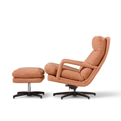 Milo Baughman Milo Baughman for Directional Mid Century Swivel Lounge Chair with Ottoman