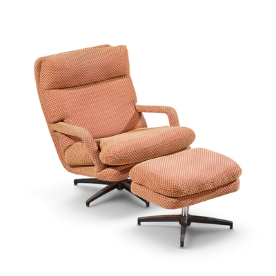 Milo Baughman Milo Baughman for Directional Mid Century Swivel Lounge Chair with Ottoman