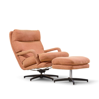 Milo Baughman Milo Baughman for Directional Mid Century Swivel Lounge Chair with Ottoman