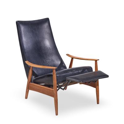Milo Baughman Milo Baughman for James Mid Century Walnut Recliner Lounge Chair