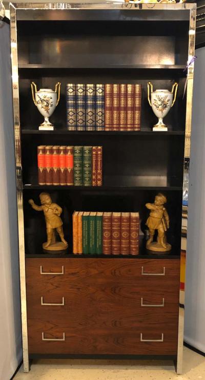 Milo Baughman Milo Baughman for John Stuart Mid Century Modern Bookcase Ebony and Rosewood