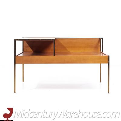 Milo Baughman Milo Baughman for Murray Furniture Mid Century Maple and Brass Corner Side Table