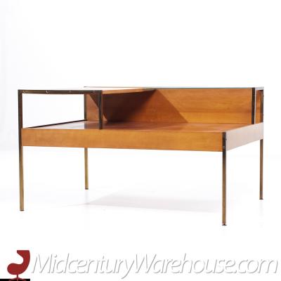 Milo Baughman Milo Baughman for Murray Furniture Mid Century Maple and Brass Corner Side Table