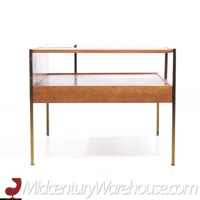 Milo Baughman Milo Baughman for Murray Furniture Mid Century Maple and Brass Corner Side Table