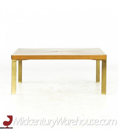 Milo Baughman Milo Baughman for Murray Mid Century Brass and Maple Coffee Table