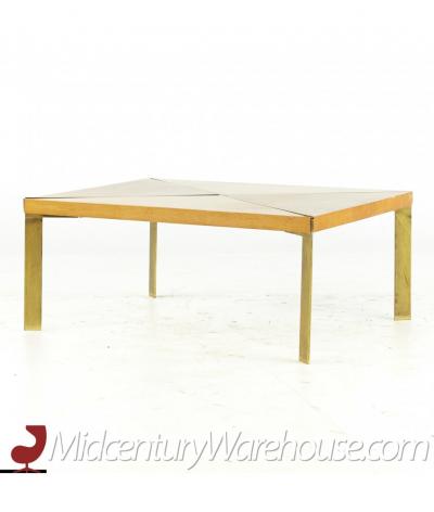 Milo Baughman Milo Baughman for Murray Mid Century Brass and Maple Coffee Table