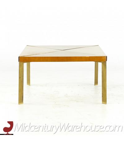 Milo Baughman Milo Baughman for Murray Mid Century Brass and Maple Coffee Table