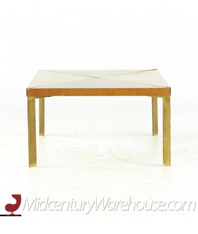 Milo Baughman Milo Baughman for Murray Mid Century Brass and Maple Coffee Table