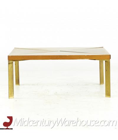 Milo Baughman Milo Baughman for Murray Mid Century Brass and Maple Coffee Table