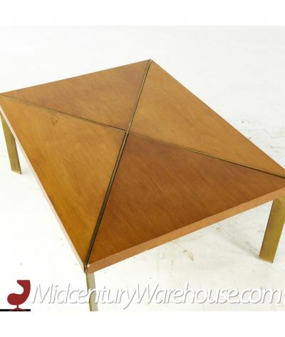 Milo Baughman Milo Baughman for Murray Mid Century Brass and Maple Coffee Table