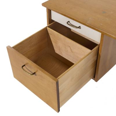 Milo Baughman Milo Baughman for Murray Mid Century Maple and Brass Desk