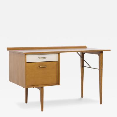 Milo Baughman Milo Baughman for Murray Mid Century Maple and Brass Desk