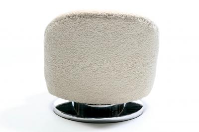 Milo Baughman Milo Baughman for Thayer Cogggin Swivel and Tilt Lounge Chairs in Ivory Boucl 