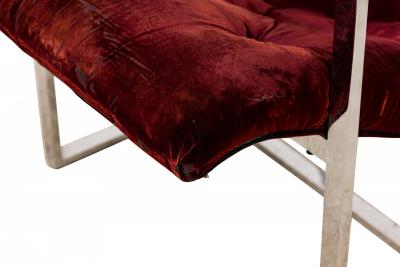 Milo Baughman Milo Baughman for Thayer Coggin American Dark Crimson Scoop Lounge Armchairs