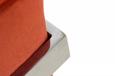 Milo Baughman Milo Baughman for Thayer Coggin American Orange Floating Cube Lounge Armchairs