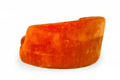 Milo Baughman Milo Baughman for Thayer Coggin American satellite Orange Fur Swivel Armchair