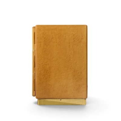 Milo Baughman Milo Baughman for Thayer Coggin Birdseye Maple Brass Chest of Drawers Dresser