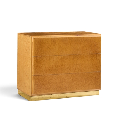 Milo Baughman Milo Baughman for Thayer Coggin Birdseye Maple Brass Chest of Drawers Dresser