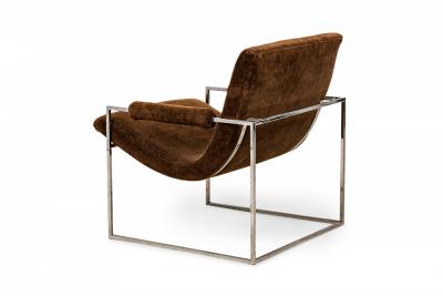Milo Baughman Milo Baughman for Thayer Coggin Brown Upholstered Scoop Lounge Armchair