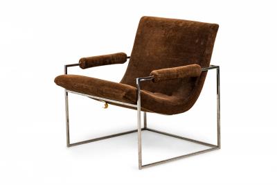 Milo Baughman Milo Baughman for Thayer Coggin Brown Upholstered Scoop Lounge Armchair