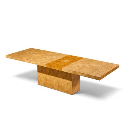 Milo Baughman Milo Baughman for Thayer Coggin Burlwood Expanding Dining Table with 2 Leaves