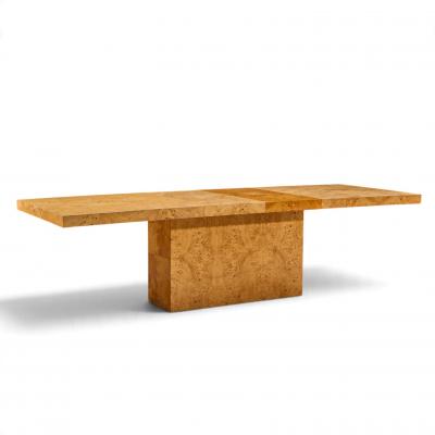Milo Baughman Milo Baughman for Thayer Coggin Burlwood Expanding Dining Table with 2 Leaves
