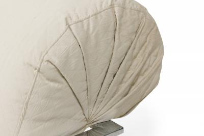 Milo Baughman Milo Baughman for Thayer Coggin Chrome Off White Upholstered Scroll Armchair